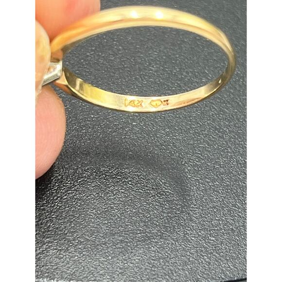 Kay Jewelry Vint Estate Prong Pear 14K Gold Solitaire .30-.40 Diamond Ring Sz 8 - Picture 15 of 16